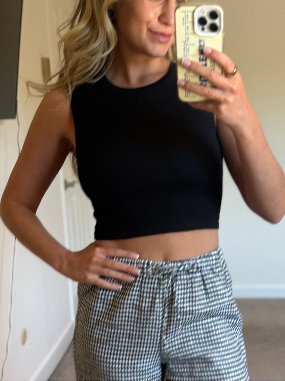 Reformation black crop top with open back size XS